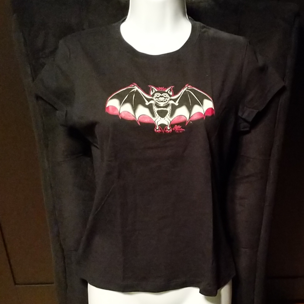 Lucky Thirteen Tattoo Bat Black Babydoll T-shirt